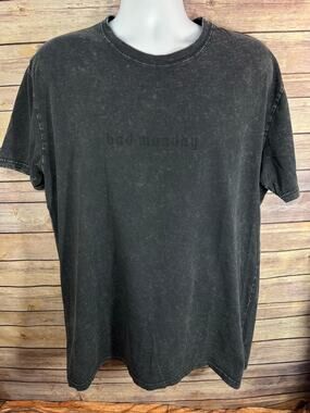Bad Monday Black Shirt Size Extra Large Umbrella Lightning Rain Graphic
